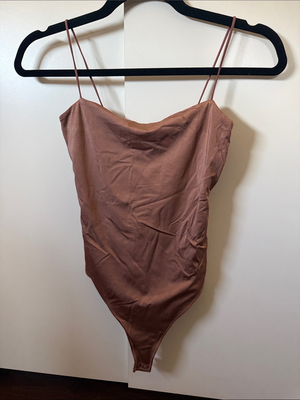 Abercrombie and Fitch bronze brown silk thong bodysuit
